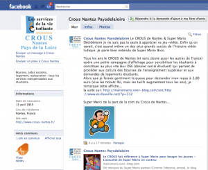 le CROUS de Nantes publie Ecribouille sur son mur Facebook