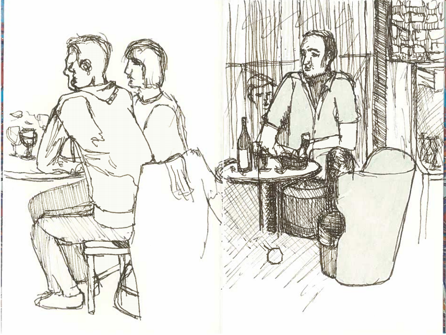 Croquis dans un bar parisien